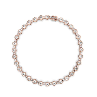 Bracelet de tennis en diamants à coupe ronde et moissanite sertis de lunette pour femme 