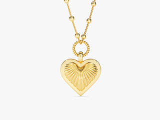 Collier en forme de cœur avec chaîne perlée pour cadeau de Saint-Valentin