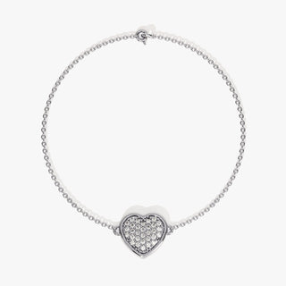 Round Cut Diamond Heart Bracelet For Her