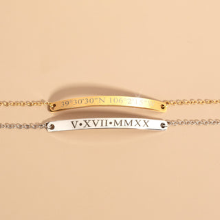 Pulsera de oro grabada personalizada para regalo del Día de la Madre