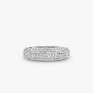 Alliance de mariage en or massif avec diamants taille ronde pour elle