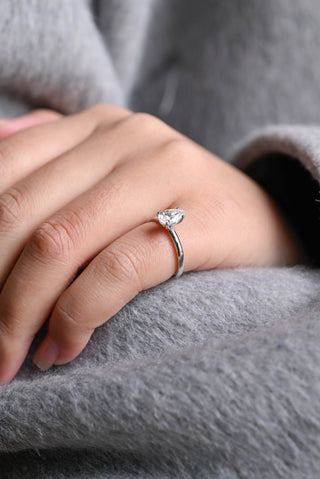 Anillo de compromiso con diamante moissanita solitario de talla pera de 1,0 CT a 3,0 CT