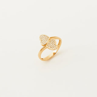 Round Cut Double Heart Diamond Ring Valentine Gift