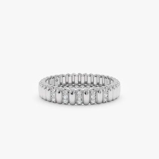 Round Cut Diamond Half Eternity Unique Wedding Ring for Her