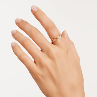 Anillo de oro de 14 quilates con forma de corazón como regalo para novia