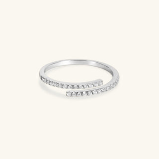 Bague ouverte ajustable en moissanite avec diamant pour femme 