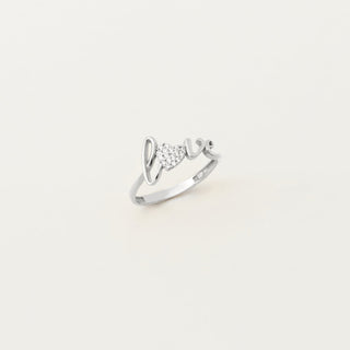 Anillo de diamantes con inscripción Love de talla redonda, regalo de San Valentín