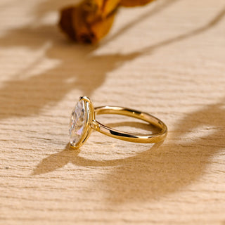 Bague de fiançailles avec diamant solitaire en moissanite taille marquise de 2,0 à 3,0 ct