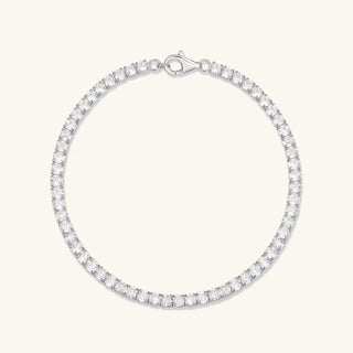 Pulsera de tenis con diamantes redondos y moissanita para ella 