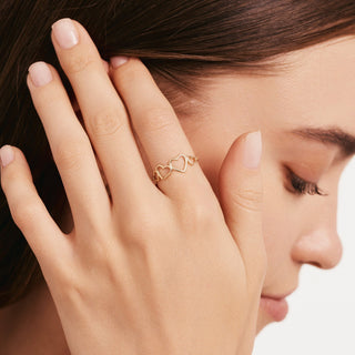 14K Gold Heart Ring Gift For Girlfriend