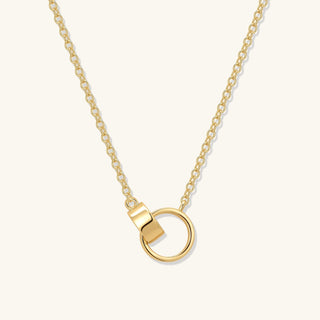 Collar circular en capas relleno de oro de 14 quilates, regalo para mujer 