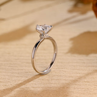 Anillo de compromiso con halo oculto de diamantes de moissanita de talla corazón de 1,0 CT a 2,0 CT