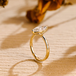 Bague de fiançailles avec diamant solitaire en moissanite taille marquise de 2,0 à 3,0 ct