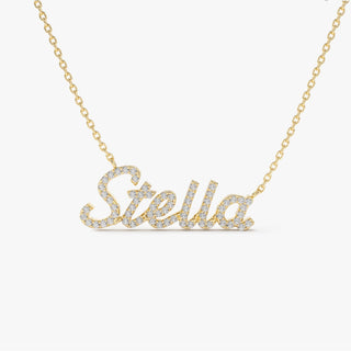 Collar con nombre y diamantes personalizado como regalo para mujer