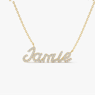 Collier personnalisé avec nom en diamant, cadeau pour femme