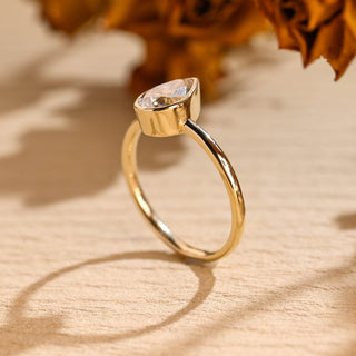 Bague de fiançailles avec diamants en moissanite taille poire sertis en lunette de 1,50 ct à 2,50 ct