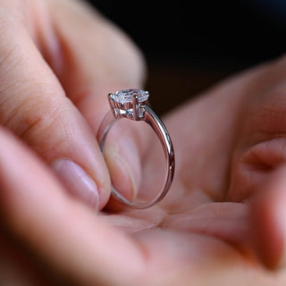 Bague de fiançailles avec diamant solitaire en forme de cœur en moissanite de 1,0 à 3,0 ct