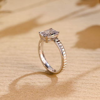 Bague de fiançailles solitaire unique en diamant Moissanite taille radiant de 1,50 ct à 2,50 ct