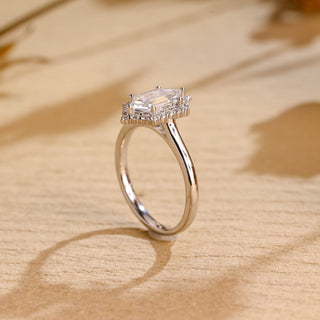 Bague de fiançailles avec halo de diamants en moissanite à coupe hexagonale de 1,50 ct à 2,50 ct