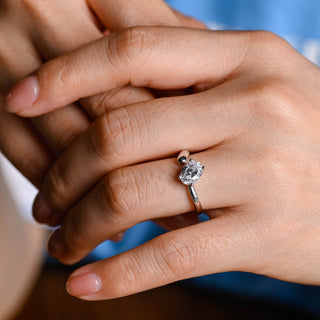 Bague de fiançailles ouverte avec diamants en moissanite taille ovale de 1,50 à 2,50 ct