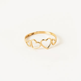 Anillo de oro de 14 quilates con forma de corazón como regalo para novia