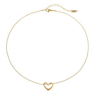 18K Gold Necklace with Heart Pendant for Women