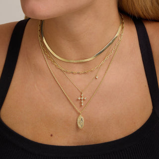 Collier en diamant rond à coupe croisée, cadeau pour femme 