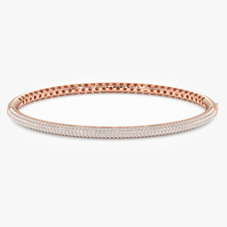 Bracelet jonc pavé de diamants taille ronde pour femme