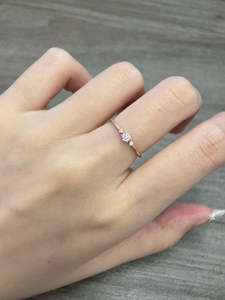 Bague de fiançailles avec diamant solitaire en moissanite taille ronde de 0,20 à 0,40 ct