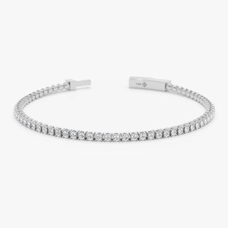 Bracelet flexible en diamant taille ronde pour tous les jours