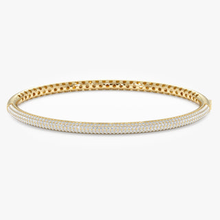 Round Cut Diamond Paved Bangle Bracelet for Women