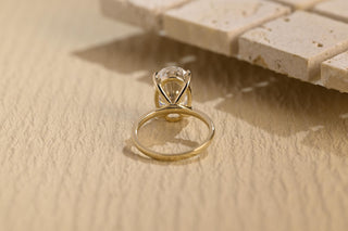 Anillo de compromiso solitario con diamante de moissanita de talla ovalada de 3,0 CT a 4,0 CT