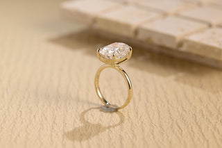 Anillo de compromiso solitario con diamante de moissanita de talla ovalada de 3,0 CT a 4,0 CT