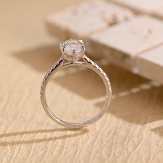 Bague de fiançailles avec halo caché en diamants Moissanite taille marquise de 1,50 ct à 2,50 ct