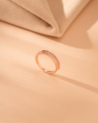 Anillo de compromiso de oro rosa de 18 quilates con diamantes para regalo de Navidad