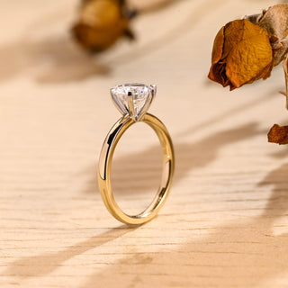 Bague de fiançailles avec diamant solitaire en moissanite taille ronde de 2,0 à 3,0 ct