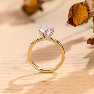 Bague de fiançailles avec diamant solitaire en moissanite taille ronde de 2,0 à 3,0 ct