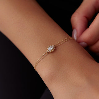 Bracelet vintage en diamant taille ovale pour elle