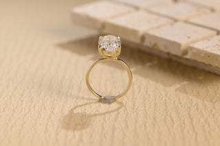 Anillo de compromiso solitario con diamante de moissanita de talla ovalada de 3,0 CT a 4,0 CT