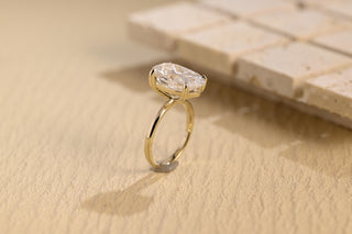 Anillo de compromiso solitario con diamante de moissanita de talla ovalada de 3,0 CT a 4,0 CT