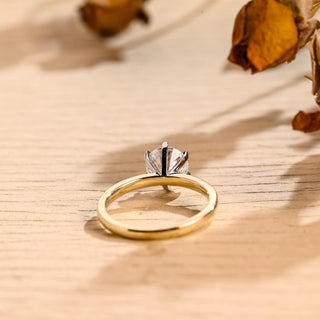 Bague de fiançailles avec diamant solitaire en moissanite taille ronde de 2,0 à 3,0 ct