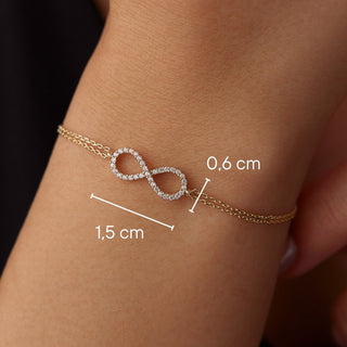 Bracelet Infinity en diamant taille ronde pour cadeau de Saint-Valentin