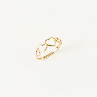 14K Gold Heart Ring Gift For Girlfriend