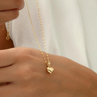 Heart Shape Necklace in 18K Solid Gold for Valentine's Day Gift