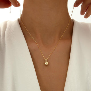 Heart Shape Necklace in 18K Solid Gold for Valentine's Day Gift