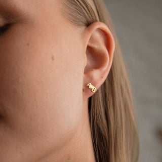 Boucles d'oreilles à tige personnalisées avec initiales en forme de cœur, cadeau pour femme ou maman