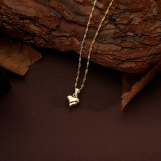 Heart Shape Necklace in 18K Solid Gold for Valentine's Day Gift