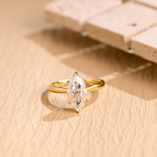 Bague de fiançailles en forme de tulipe avec diamants en moissanite taille marquise de 2,0 à 3,0 ct