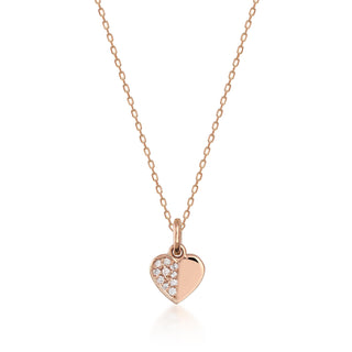 Round Cut Diamond Heart Pendant Necklace Gift for Women