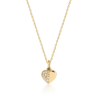 Round Cut Diamond Heart Pendant Necklace Gift for Women